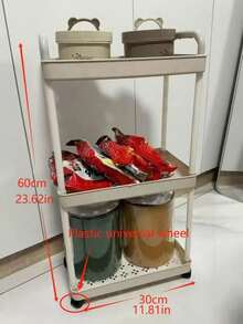 3/4/5-stufiger Rollende Kosmetik Organizer - 360° drehbare Räder und verstärkter Rahmen, robuste Kunststoff Kosmetik Aufbewahrungsboxen, geeignet für Badezimmer, Schlafzimmer und Küche, schlankes platzsparendes Design, Schwarz/Weiß | Moderne Aufbewahrungsboxen | Robuste Kunststoff Regale, Kosmetik Organizer