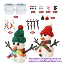 20 件装圣诞工艺品，儿童 DIY 圣诞雪人粘土，打造你的雪人工艺套件，造型粘土雪人制作游戏，圣诞工艺品礼物冬季圣诞袜 - 彩色 - 查看 18