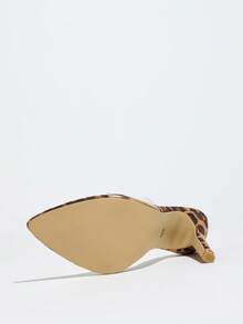 Women's Outdoor Fashionable Sexy Leopard Print Thin High Heeled Pointed PVC Translucent Glass Slippers In Multiple Colors,Spring Summer Outfits - Clear - View 8