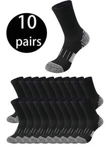 1/5/10/20 双男士中筒袜,柔软弹力舒适透气袜子,适合男女日常穿着,简约舒适的中筒袜,百搭男士运动休闲中筒袜,防臭吸湿排汗中筒运动袜 - 彩色 - 查看 6