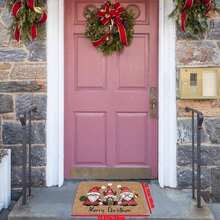 1pc Christmas Themed Door Mat, Non-Slip, Washable, Winter Doormat For Indoor And Outdoor Entrance Decoration