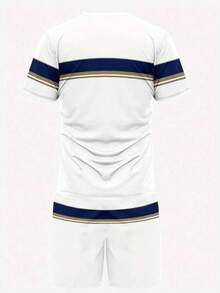 男士夏季运动套装，涤纶针织圆领T恤和短裤套装，轻盈透气，弹性十足，纯色设计，适合训练和休闲穿着，也可作为礼物送给朋友。