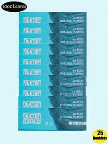 2000Leaves/50Booklets-Rolling Papers 11/4 Cigarette Rolling Papers-Blue Unbleached Rolling Papers- Natural Gum Arabic Rolling Paper-44*78 MM Blue Rolling Paper-Classic Extra-Thin Cigarette Paper Burns Smoothly. - Blue - View 10