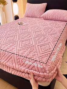 1pc Faux Lambswool Bedsheet, Bedding, Bed Cover, Flat Sheet, Mattress Protector, Solid Color Bedsheet, Multiple Colors Available, Simple European Style Home Textile. Suitable For Twin, Full, Queen, King Size Beds.