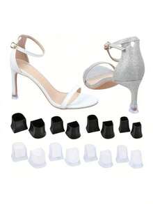 8pcs U-Shaped High Heel Protectors, Anti-Slip, Noise Reduction Heel Covers, Shoes Accessories Ideas - Trong sáng - Xem 6