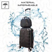 Maleta 10 Kg 20 Pulgadas + Neceser Sin Documentar Ligera Resistente De Mano Impermeable - Negro - Ver 5