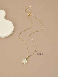 1 buc colier la modă din oțel inoxidabil cu stras complet Lotus, bijuterii din aur, colier din aur, cadou de ziua de naștere, cadou pentru prieteni, cadou pentru iubite, petrecere