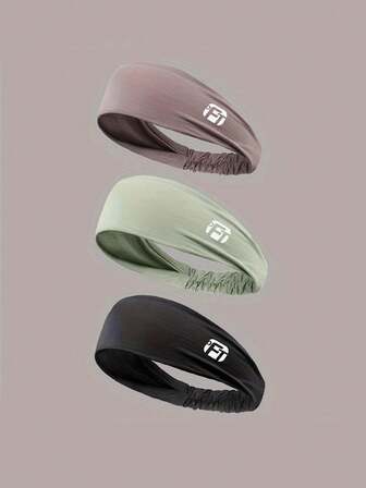 1pc Sports Headband, Solid Color Silky Headband, Striped Headband, Camouflage Headwear, Sweat-Absorbent & Breathable, Unisex, Suitable For Fitness, Outdoor Sports, Running, Yoga