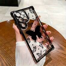 Funda de teléfono con mariposa Graffiti para S25 S24 S23 S22 S21 S20 Fe S20 plus A03 A03 Core A03s A04 A04E A05 A05s A06 4G A12/M12 4G A13 5G/A04s A15 a16 A24 5G A25 a32 4G A32 5G A34 A35 5G A54 A55 Note10 Note20 Ultra Fe Ultra Plus 4G 5G cubierta trasera suave transparente a prueba de golpes - Colores mixtos - Ver 4