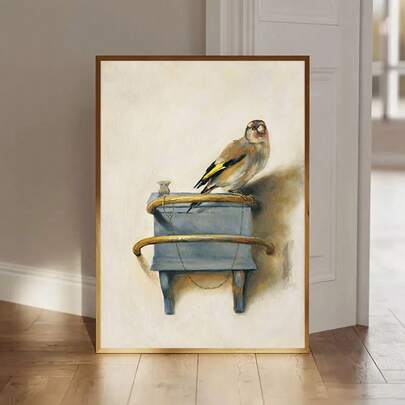 1PC Bird Canvas Posters, Interesting Wall Arts Prints, Vintage-Style Animals-Themed Canvas Paintings, Suitable For Home Office, Living Room, Bedroom, Dining Room, Bathroom, Study, Room Decoration, And Entrance Hall Decoration Hanging Paintings(No Frame)