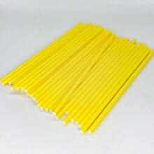 25/100 قطعة من القش الورقي الأصفر القابل للتخلص منه، بحجم 6*197 مم | مناسب لحفلات الأعراس والحفلات، وديكور القهوة/العصير، وأنيق