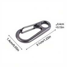 20pcs Lightweight Alloy Spring Clips - Outdoor Keychain With Rings, For Camping, Hiking, Keys, Tools, Outdoor Gear - Durable Metal Construction - Suitable For Backpacks, Belts, Camping Accessories, Hiking Essentials, Compact Design, Sturdy Structure, Tool Clips, Carabiners, Outdoor Keychains, Clips - Black - View 2