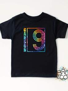 9th Birthday Shirt - Custom Birthday Shirt - Personalized Shirt - Birthday Boy Shirt - Tie Dye Birthday - 款式14 - 查看 1