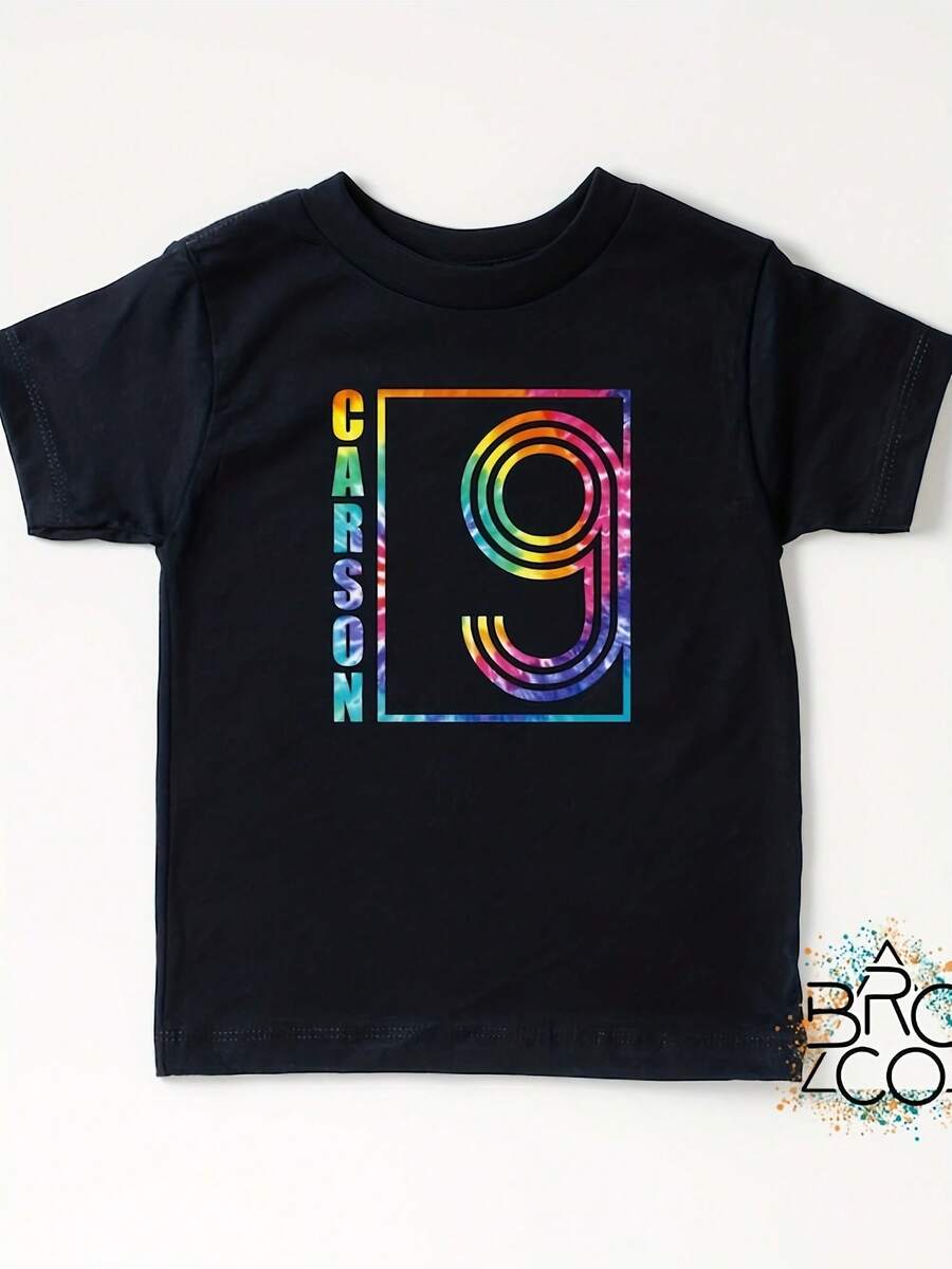 9th Birthday Shirt - Custom Birthday Shirt - Personalized Shirt - Birthday Boy Shirt - Tie Dye Birthday - 款式14 - 查看 1