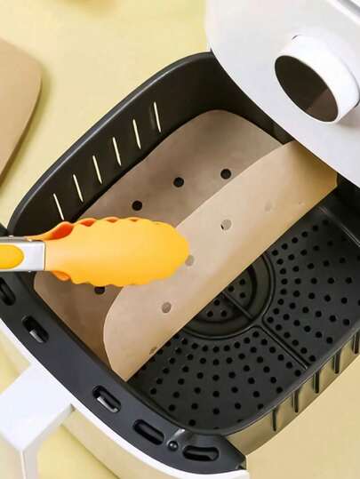 50 pezzi, Fogli di carta forno per friggitrice ad aria, 7,5/9 pollici, fogli di carta forno quadrati monouso per friggitrice ad aria, fogli di carta forno forati per cottura, carta forno per friggitrice ad aria e cestello a vapore in bambù, accessori da cucina