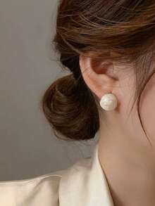 Bộ 4 đôi khuyên tai bi tráng men cao cấp, phong cách Pháp cổ điển sang trọng tối giản, đa năng, phù hợp cho trang phục hàng ngày, đi làm, hẹn hò, thường ngày, bộ khuyên tai bằng đồng thời trang dành cho nữ - Nhiều màu - Xem 6