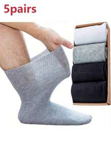 5 Pairs Diabetic Crew Socks - Extra Roomy Non-Binding Top, Elastic Opening For Easy On/Off - Neuropathy And Peripheral Nerve Care - Soft Breathable Fabric - Swollen Feet, Edema, Toe Bone - Elderly, Pregnant, Post-Surgery - Unisex - Everyday & Special Occasions - Value Pack, Elderly Footwear, Comfortable Fit, Durable Construction, Shoes, Elderly Care - Multicolor - View 11