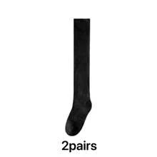 1/2/3 Pairs Women's Over Knee Socks, Multi-Color Double Needle Double Track Thigh High Socks, Fashion Versatile Retro Style Leg Warmers - Multicolor - View 16
