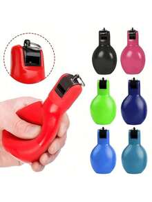 1pc Hand Squeeze Whistle, Survival Whistle + Round Lanyard - Loud, Squeeze-Activated Sound For Emergency, Dog Training, Outdoor Activities - Compact & Portable, Suitable For Dog Sports, Camping, Competitions - Bright Red Color For High Visibility, Dog Whistle, Essential For Competitions, Ergonomic Design, Durable Plastic - Perfect Choice For Halloween, Christmas And New Year Sports Gear