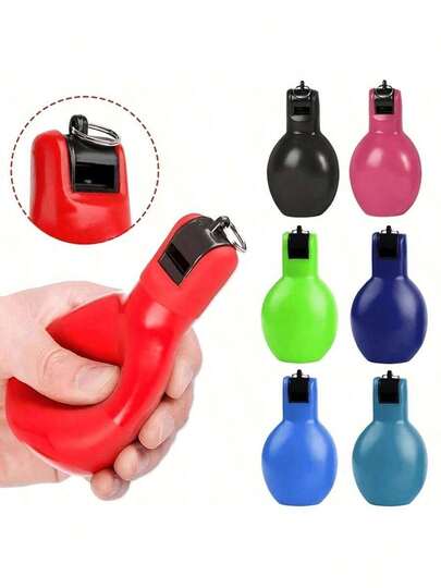 1pc Hand Squeeze Whistle, Survival Whistle + Round Lanyard - Loud, Squeeze-Activated Sound For Emergency, Dog Training, Outdoor Activities - Compact & Portable, Suitable For Dog Sports, Camping, Competitions - Bright Red Color For High Visibility, Dog Whistle, Essential For Competitions, Ergonomic Design, Durable Plastic - Perfect Choice For Halloween, Christmas And New Year Sports Gear