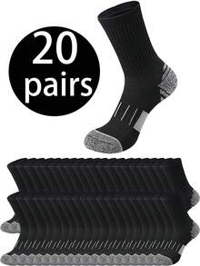 1/5/10/20 双男士中筒袜,柔软弹力舒适透气袜子,适合男女日常穿着,简约舒适的中筒袜,百搭男士运动休闲中筒袜,防臭吸湿排汗中筒运动袜 - 彩色 - 查看 23