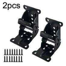 2/4 件套自锁重型折叠铰链，折叠桌腿铰链支架，含安装螺丝，无槽嵌入式，三个支撑角，家具延伸连接器，3 种颜色可选，适用于桌子、椅子、床、家居装饰，坚固耐用，推荐 DIY，时尚设计 - 黑雅色 - 查看 14