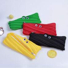 1 件创意独特趣味拉链铅笔盒，学生铅笔袋，可爱小众铅笔袋，文具盒，小怪物铅笔袋，完美的圣诞礼物，新年礼物，春节礼物 - 彩色 - 查看 3