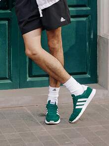 Adidas 阿迪达斯 Run 60s 2.0 舒适百搭耐磨防滑低帮休闲跑鞋，男女通用，绿色和白色 - 綠色 - 查看 4