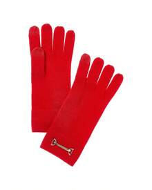 Bruno Magli Horsebit Knit Cashmere Gloves - 紅色 - 查看 2