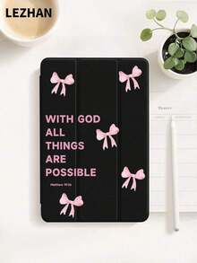 1pc Faith Over Fear Slogan Printed Flat Tablet Protective, Compatible With 10. 2, Pro 11 2021/2020/10th G, 11 11th G 2025, Tab A8 10. 5 2022, Matepad 10. 4/Tab, With Pcil Slot, Anti-Drop, Tablet Stand Cover. Accessories. - 多色 4 - 查看 7