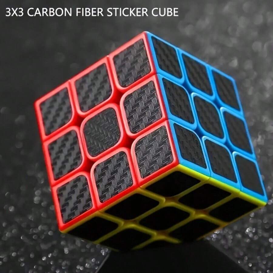 High-Speed 3X3 Carbon Fiber Magic Cube - Stress-Relief Fashion, Perfect Gift For Teens & Adults - Multicolor - View 1
