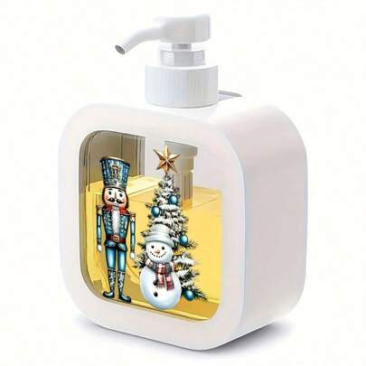 1pc Reusable Shampoo Dispenser, Hand Pump Liquid Soap Dispenser With Christmas Tree & Snowman Design, Suitable For Bathroom, Kitchen Cleaning Products, Hand Wash, Travel, A Fun Christmas Gift