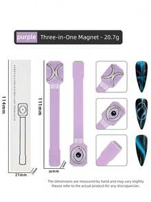 Herramienta de salón de manicura de tres en uno con flor, ojo de gato, imán fuerte, cuentas de vidrio y efecto de ondas de agua - Multicolor - Ver 5