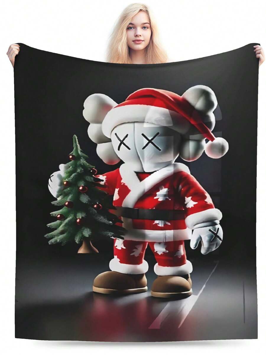 Kawss Kawaii Kaw Blanket Super Soft Warm Bed Blanket Sofa Bedding Bedroom Sofa Office Car, Four Seasons Cozy Shaggy Blanket Girls Boys Adult Gift No Linting, Machine Washable - màu đen - Xem 1