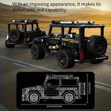 1005pcs Black Racing Car Building Blocks Set, ABS Plastic Racing Car Model Kit, Suitable For Adult Office Decor