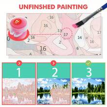 1pc Adult Digital Oil Painting Landscape, Mountain Lake Scenery DIY Oil Painting Kit, Minimalist & Elegant, Simple & Fun Adult Digital Oil Painting Holiday Gift, Homemade Oil Painting, Home Wall Decor - Multicolor - View 2