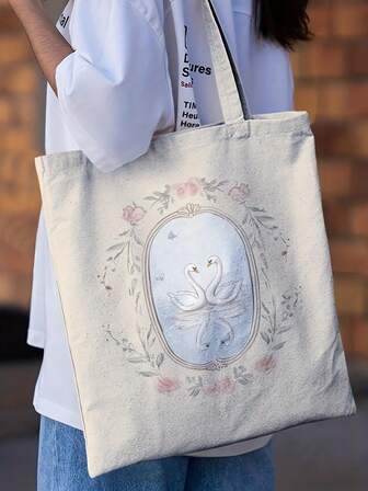 Coquette Swan Tote Bag Book Bag Grocery Bag Cute Tote Bags Aesthetic Tote Bag Tote Bag Gift Cute Bag Reusable Bag013