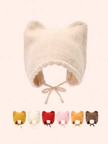 1pc Baby Hat, Autumn/Winter Knitted Beanie For Toddler Boys And Girls, Ear Protection, Infant Warm Cap - Multicolor - View 2