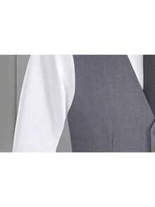 Men's Black Suit Vest, Men's Spring/Autumn Black Casual Business Waistcoat - Grey - View 4