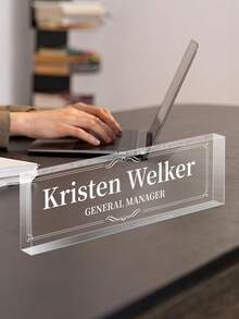 Custom Engraved Acrylic Name Plate For Desk,-37styles,Desk Name Plate Personalized, Office Desk Decor For Women Men, Acrylic Desk Accessories, Office Gifts For Boss, Employee Appreciation Gifts,Ideal For Boss, Teacher, Coworker Appreciation Gifts,Personalized Office Decor, Ideal Gift For Bosses, Teachers, Lawyers, Doctors & Colleagues - Perfect For Housewarming, Christmas, Thanksgiving, Personalized Gifts, Holiday Gifts - Multicolor - View 7
