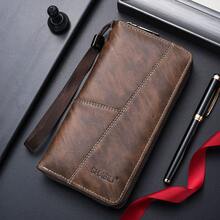 Carteras de Cuero para Hombres Diseño Largo Monederos Casuales Cartera con Cremallera para Hombre Porta Monedas y Tarjetas Bolsa de Dinero Delgada Estuche de Crédito de Alta Capacidad - Negro - Ver 13
