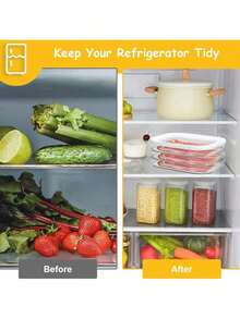 1pc Transparent Rectangular Food Storage Box With Drainage Tray, 1/2/3 Layers, Suitable For Storing Bacon, Cheese, Meat, Ideal For Fridge Organization, Kitchen Storage, Food Container, Kitchen Accessory, Great For Valentine's Day And New Year - White - View 9