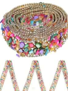 1 Set Self-Adhesive Glass Diamond Crystal Decorative Strips, Crystal Ribbon Stickers, Shiny Decorative Strips, Bow Pearl White Stickers, Cute Pearl Bow Self-Adhesive Stickers, DIY Fashion Decorative Stickers - Suitable For Clothing, Shoes, Hats, Bags, Various Crafts, Home Decor