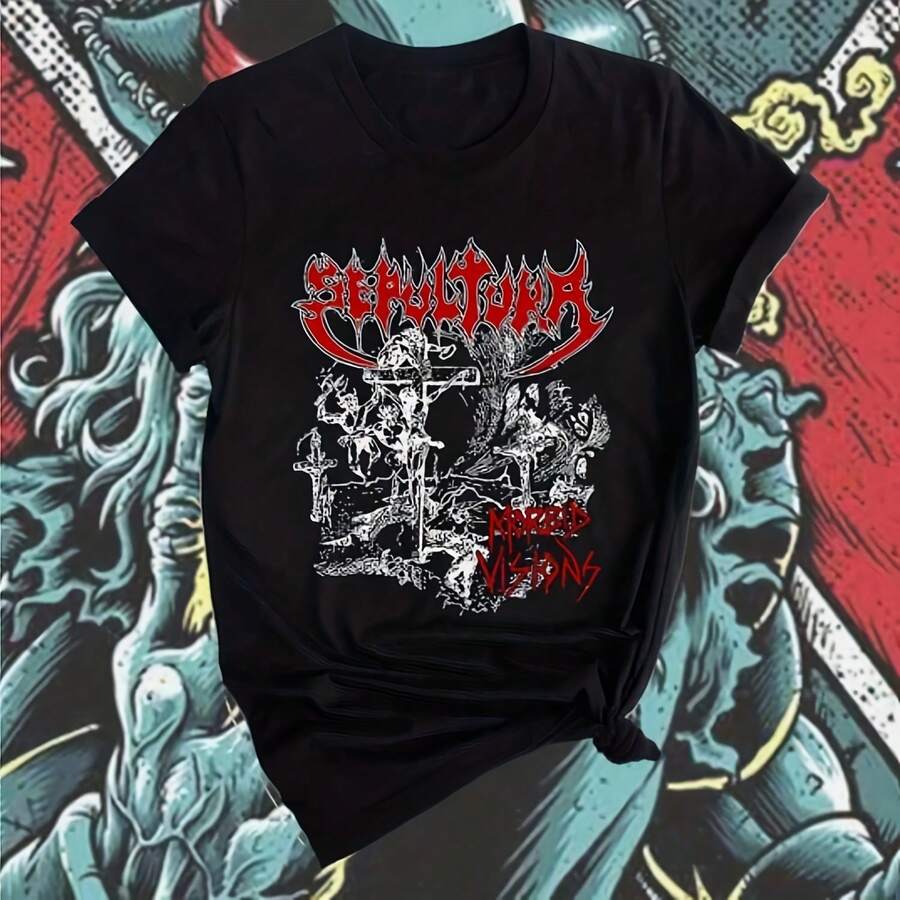 Heavy Metal Band Unisex Tee, Rock Music Graphic T-Shirt, Music Lover Gift, Concert Merchandise, Metalhead Clothing, Festival Apparel - 款式28 - 查看 1