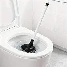 Heavy Duty Toilet Plunger, High Pressure Clog Remover With Long Handle For Bathroom Drain Unblocking