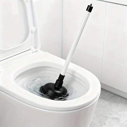 Heavy Duty Toilet Plunger, High Pressure Clog Remover With Long Handle For Bathroom Drain Unblocking