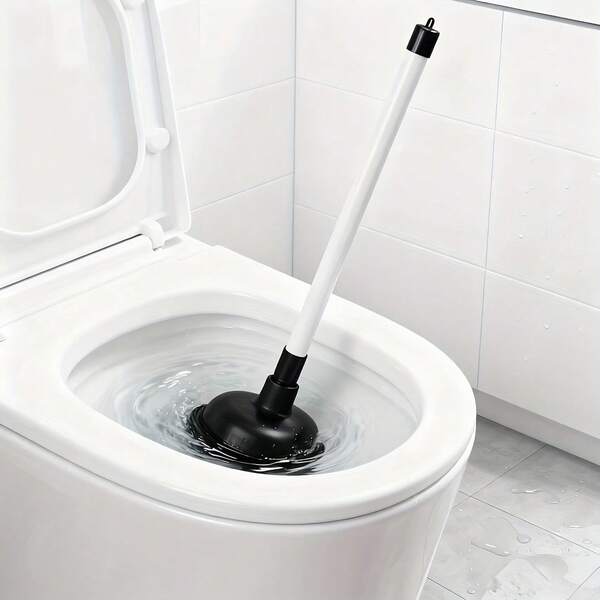Heavy Duty Toilet Plunger, High Pressure Clog Remover With Long Handle For Bathroom Drain Unblocking
