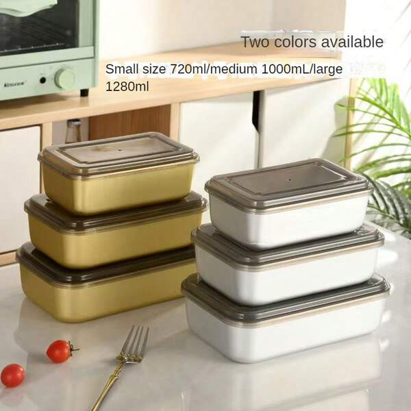 Lekkie i wytrzymałe, prostokątne aluminiowe pudełka na lunch/bento (1/4/6 szt.), idealne do szkolnych i biurowych lunchów, przechowywania w lodówce, sałatki owocowej, pikników na świeżym powietrzu oraz zboża. Te szczelne i hermetyczne pudełka nadają się do przechowywania lunchów, mięs, pikli, owoców i warzyw.