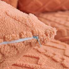 Reversible Soft Flannel Jacquard Elastic Throw Pillow Cover, Suitable For Living Room And Bedroom, Autumn/Winter - Multicolor - View 3