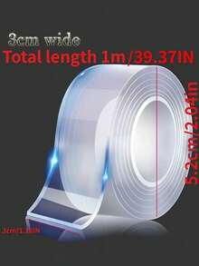 Cinta adhesiva acrílica transparente de alta viscosidad y doble cara - Resistente al agua, al calor, antideslizante y con fuerte adhesión, adecuada para uso en cocinas, baños, oficinas y automóviles - Eliminación sin rastros ni residuos, embellecimiento de la cocina
